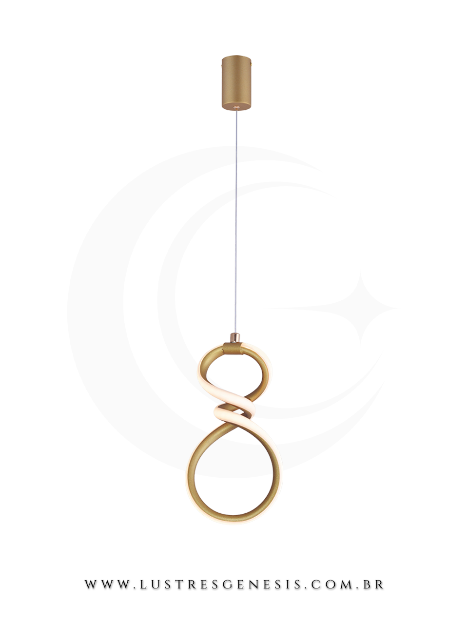 O Lustre Pendente em metal e silicone une elegancia e sofistiacao para o seu ambiente. Com LED integrado de 18W na luz amarela 3000K bivolt